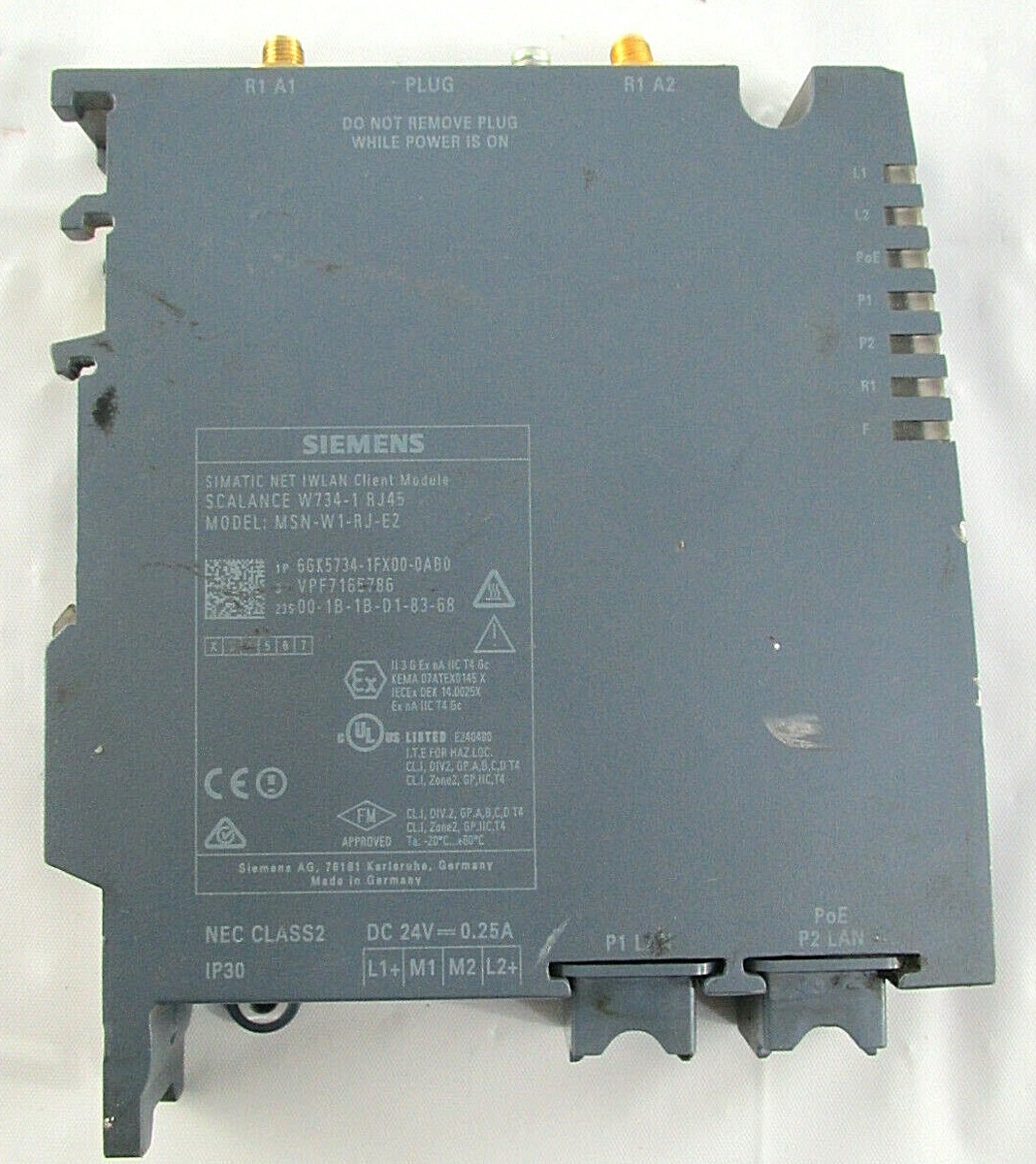 Siemens MSN-W1-RJ-E2 Net IWLAN Client Module~ For PARTS Siemens MSN-W1-RJ-E2 Net IWLAN Client Module~ For PARTS