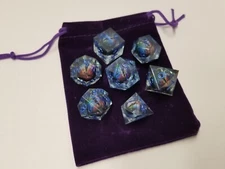 DND "Dragon Eye" Mystery Liquid Core 7 Piece Dice Set for Role Playing Games