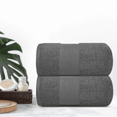 Resort Collection Soft Bath Sheet Towels 35x70 in Oversize 2 Pack Smoke Grey - Bild 6 von 6