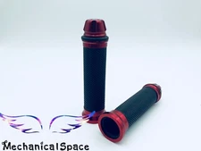 Motorcycle 7/8" Red Aluminum Hand Grips Handlebar Rubber Gel For DIRT BIKES ATV