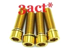 4pcs Gold Titanium Bolt fit BMX / DH Stem use (M8 x 25mm 4pcs with Ti washer)