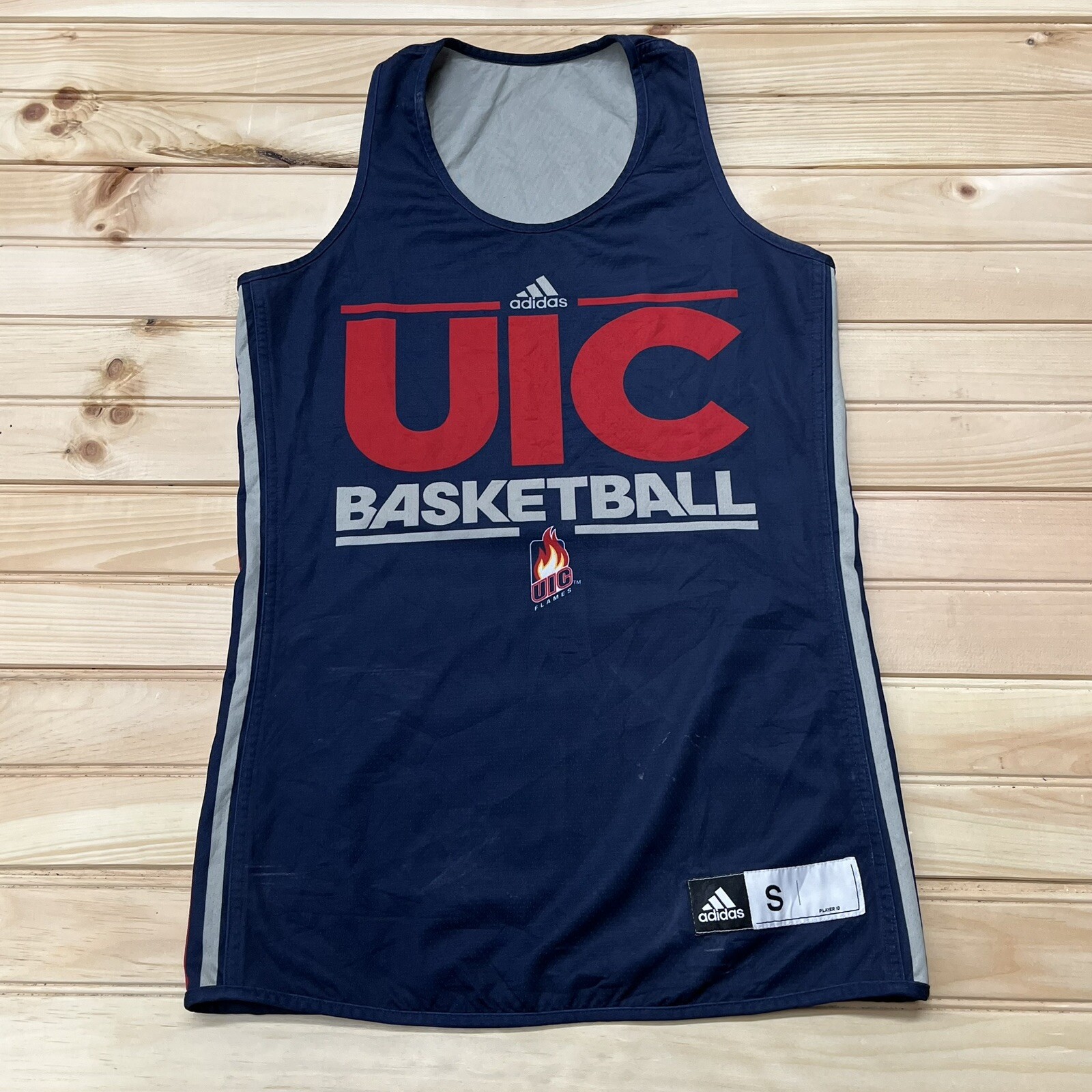 Adidas UIC Flames Illinois Chicago Basketball Reversible Jersey Size Small