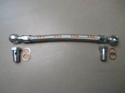 Kraftstoff-Schlauchleitung mit 14er Ringnippel -90° gedreht- mit Hohlschrauben