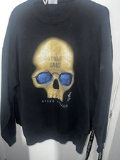 Vintage WWE Stone Cold Steve Austin SKULL Sweatshirt Black Distressed Adult
