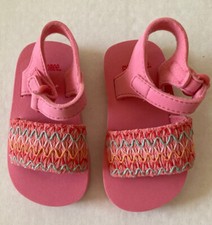 NWOT Gymboree Tropical Garden Size 03-04 Pink Smocked Baby Sandals for 6-12