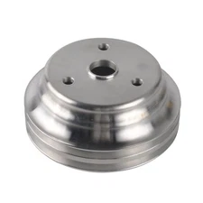 Aluminum 2 Grooves LWP Long Water Pump Crankshaft Lower Pulley For SBC Chevy 350