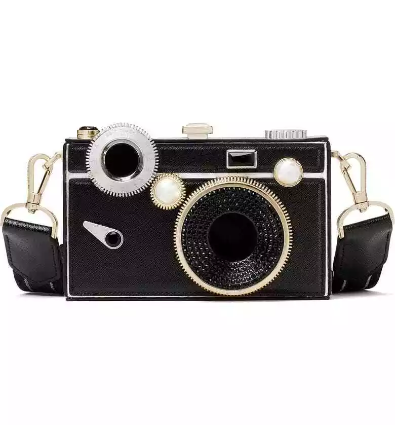 Kate Spade Clic 3D Camera Clutch Bag Novelty Purse Crossbody Black