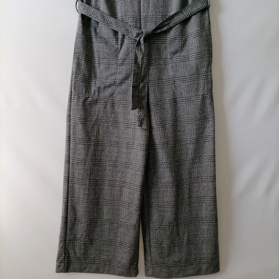 Nuevo con etiquetas Mono Max Studio para mujer gris y negro sin mangas pierna ancha a cuadros talla XL Foto 4 de 4