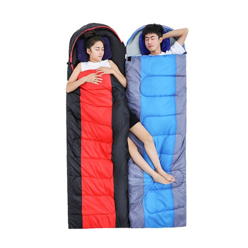Fleece Schlafsack Zwei Person Schlafsack Camping Sleepover Tasche - Bild 5 von 11