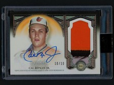 2023 Topps Dynasty Cal Ripken Jr. Autograph Jersey Patch Card #10/10 Orioles