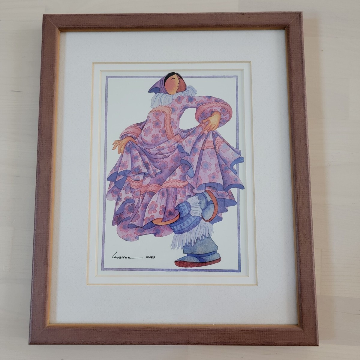Vintage Barbara Lavallee The Dancer Alaska Art Print Framed 1989