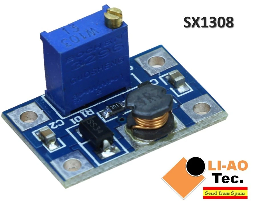 5pcs DC-DC SX1308 Step-UP Adjustable Step Up Boost Converter 2-24V to 2-28V 2A - Imagen 2 de 4