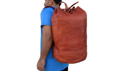 20 In Leather Backpack Rucksack Shoulder Bag Sports Gym Hiking Daypack Handbags