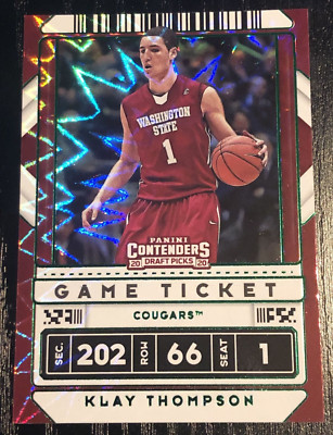 2020 Panini Contenders Draft Picks Game Ticket Green Explosion #6 Klay Thompson