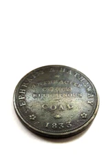 1833 EPHRAIM A. HATHAWAY COAL CITY COAL YARD R.I. HARD TIMES TOKEN