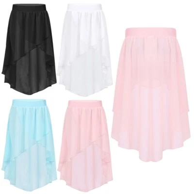 Wickelrock Mädchen Ballett Tanz Chiffon Rock Ballettrock mit Gummizug für Kinder - Bild 1 von 4