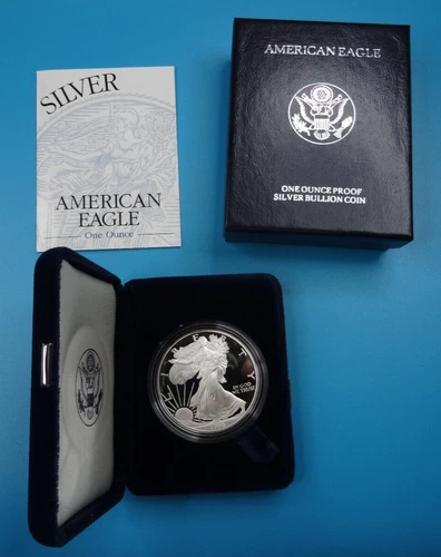 1996-P Proof American Silver Eagle Dollar $1 Box & COA US Mint Bullion OGP