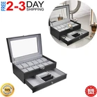 MEJOR Organizador De Caja Ranura Para Reloj Estuche 12 Ranuras Joyería Hombre