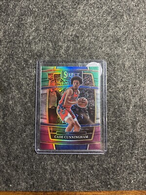 2021-22 Panini Select - Concourse Green White Purple Prizm #11 Cade Cunningham  