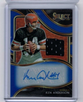 2020 Panini Select Ken Anderson Jersey Auto Blue #'ed 43/49