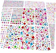 3228pcs Gems Stickers, Self Adhesive Rhinestone Jewel Stickers, Acrylic Gems
