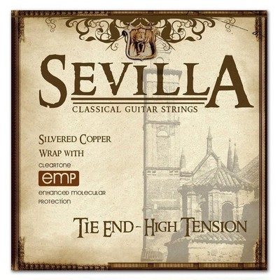 Sevilla Treated Classical Guitar Strings (HIGH HIGH TENSION TIE END, Silver