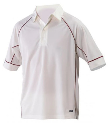 Graues Nicolls Herren Poloshirt Cricket Ice Ivory mit Besatz Polo Top - Neu