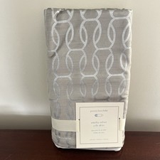 NWT Pottery Barn Kids AMELIA VELVET Crib Skirt Nursery Grey Gray PBK