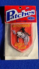 Wyoming Let 'er Buck Iron-On Patch by Baxter Lane - Vintage NOS - Free Ship!