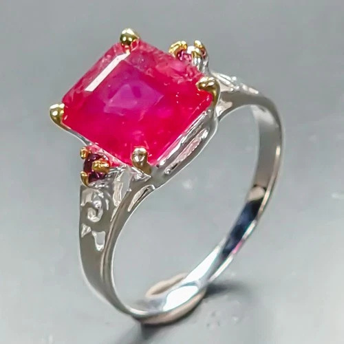 Jewellery 4 ct+ Ruby Ring 925 Sterling Silver Size 7.5 /R464417