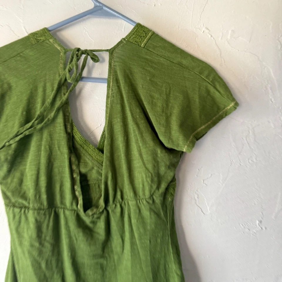 Maurices Y2k Verde Cuello en V Corbata Trasera Para Mujer Talla L Boho Forest Fairy Foto 4 de 4