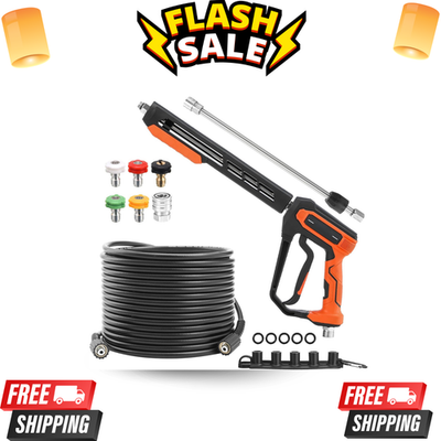 #ad NEW Pressure Washer Gun Hose Kit 50FT Wand Extension 5 Nozzle Tips M22 $67.19