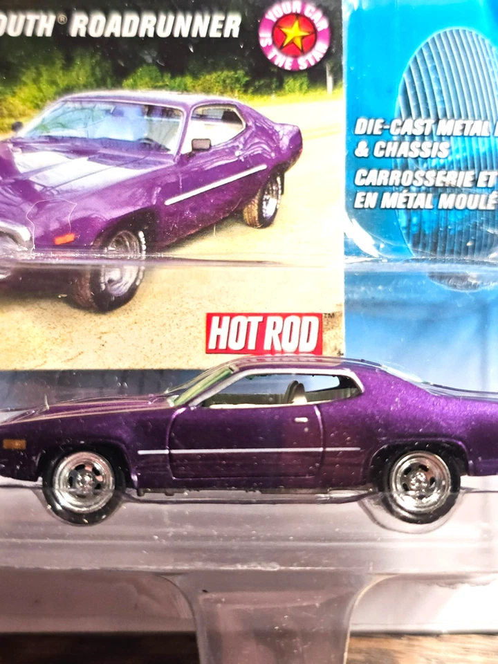 Johnny Lightning #13 HOT Rod 1972 Plymouth Roadrunner Purple w White Interior - Image 4 of 4