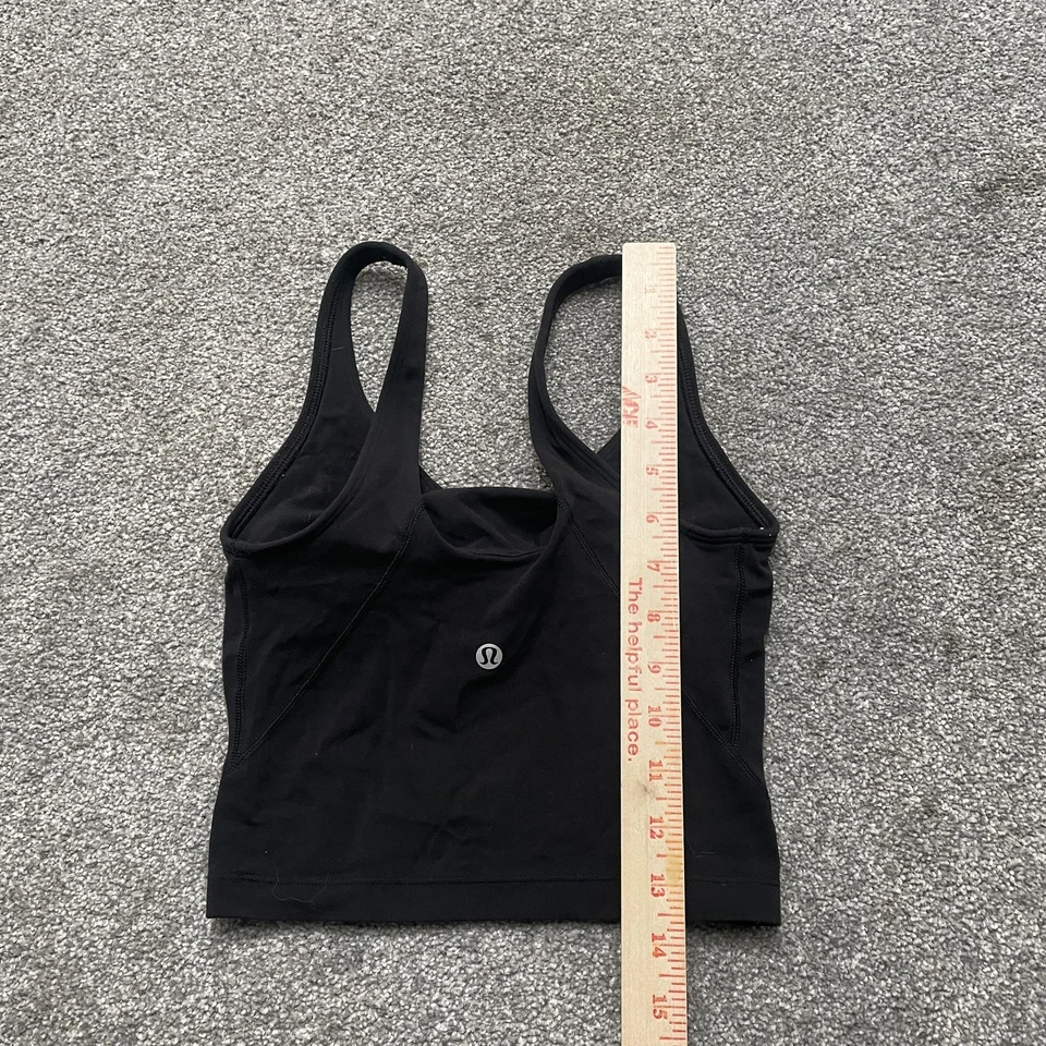Lululemon Align Tank Top Womens 0 Black Nulu Cropped Built In Bra Yoga Gym - Image 4 of 4