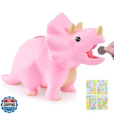 PJDRLLC Dinosaur Toys for Kids - Dinosaur Piggy Bank for Girls, Unbreakable P