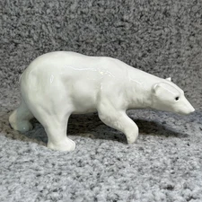 Large Vintage Ceramic Polar Bear Figurine 11.5" inch long 1975 Duncan corp