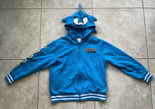 SONIC THE HEDGEHOG Official SEGA Blue Zip-up Hoodie Hooded Jacket Junior/Kids M