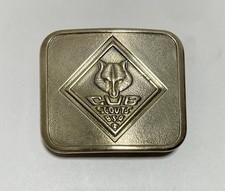 Cub Scout Vintage 80s Brass Leader Belt Buckle BSA Boy Scouts Of America