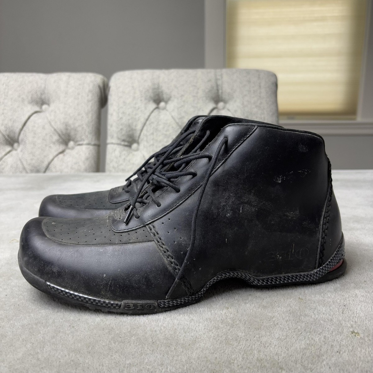 310 Motoring Wayne Shoes Mens Size 10.5 Black Leather High Top