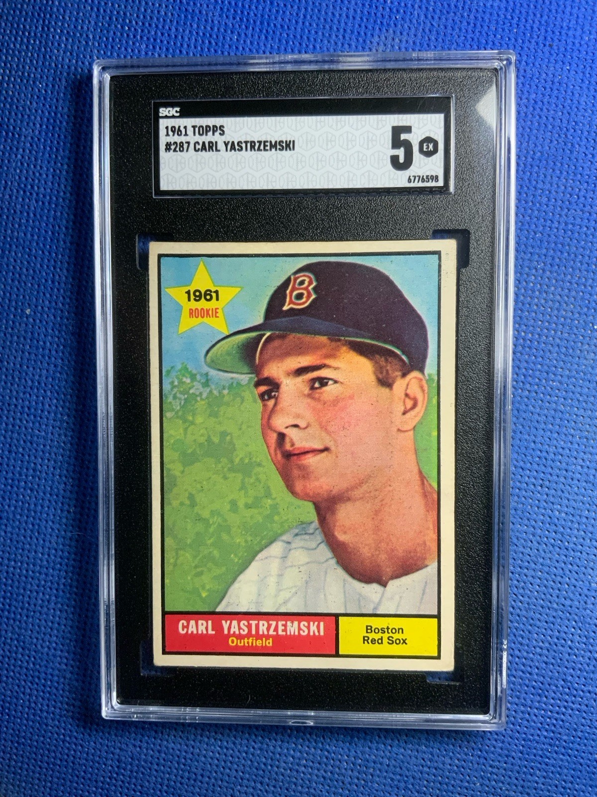 1961 Topps Baseball #287 Carl Yastrzemski Boston Red Sox HOF SGC Graded 5 Rookie