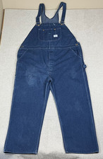 Vintage Sears Tradewear Denim Bib Overalls Men's 54x30 Union Made Perma Prest