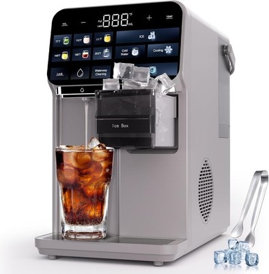 Ice Maker Water Filter Dispenser, 3 in1 Countertop Instant Hot & Cold Water | Ic