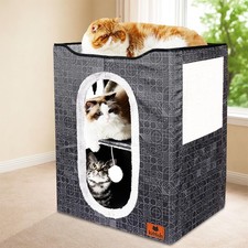 Cat Cave Bed   Cozy Cat House  Hideaway, Kitten Bed, Cat Cube, Large Cat Bed...