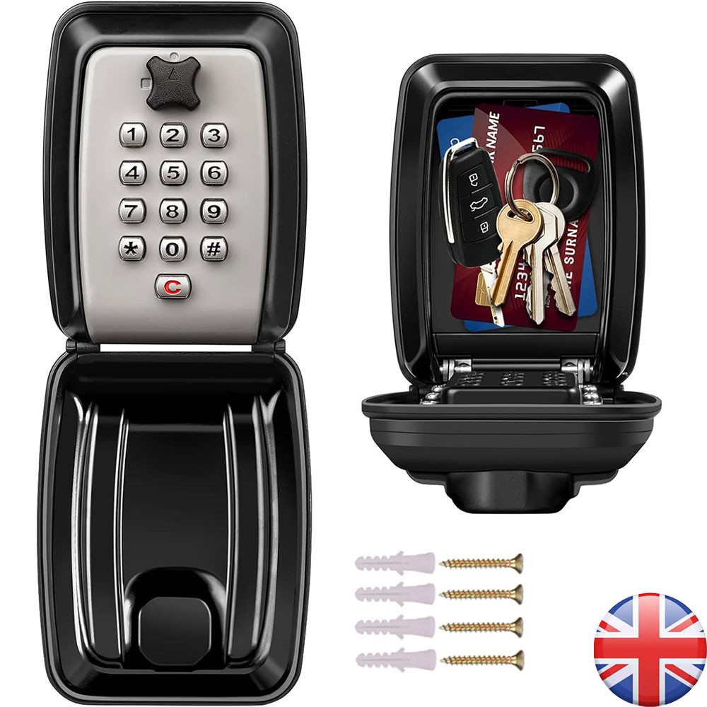 Wall Mounted Spare Key Storage Box Portable Key Safe Lock Box With Push Button