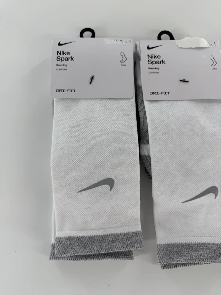 2 Nike Spark Running Cushioned Crew Socks White Men 10-11.5 W 11.5-13 CU7200-100 - Image 3 of 4