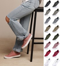 Womens Fashion Slip on Sneakers Tennis Shoes Non Slip Casual Canvas Flats Shoes