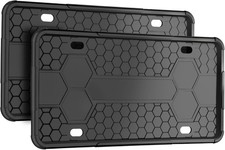 2pack Premium Matte Black Silicone License Plate Frames License Plate Holder Z
