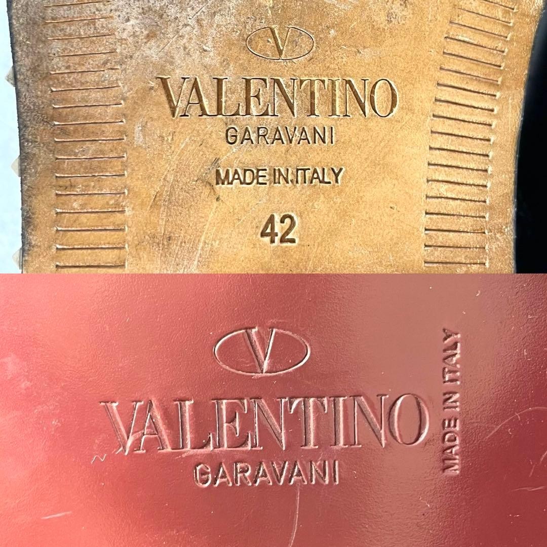 VALENTINO GARAVANI Rockstud Sandals Black Leather 42 (27cm) Men’s Auth FROM JPN thumbnail 19