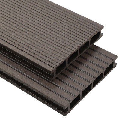 vidaXL WPC Hollow Decking Boards with Accessories 82.0 '² 13.1 ' Dark Brown (10x