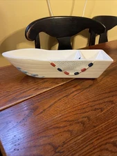 Vintage Ceramic Chip and Dip Boat Party Tray 